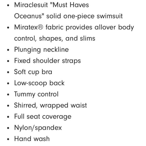 Miraclesuit Oceanus One Piece Swimsuit Copen Blue Sz 10 - Picture 7 of 8